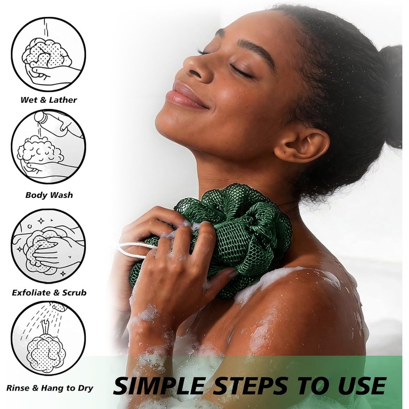 Esponja de red africana Mifeloy Paquete de 3 estropajos exfoliantes