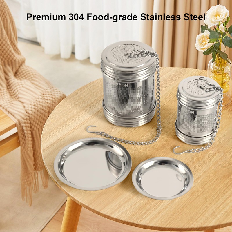 ECONPON 2 Pack Reusable Tea Steeper Extra Fine Mesh Tea