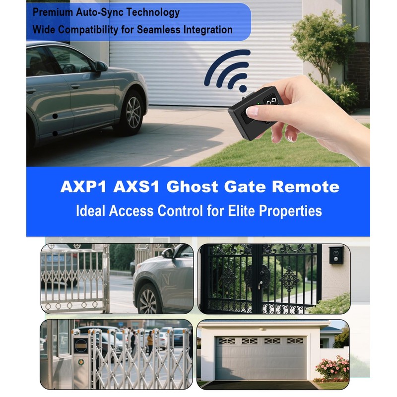 for Ghost AXS1 AXP1 Remote Transmitter, 3-Button Ghost Gate Remote