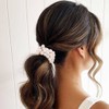 BARTOSI Pearl Hair Scrunchies Champagne Beaded Hair Ties Elastic Ponytail