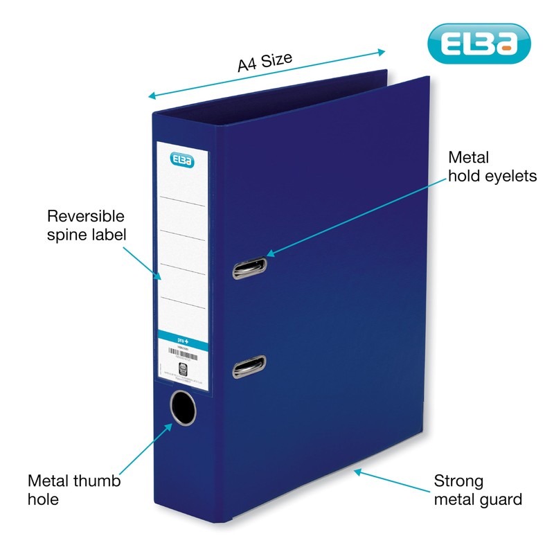 Elba A4 Lever Arch File - Blue