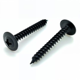 BCP Fasteners #8 x 1-1/4", 100 Qty Black Wood Screws - Phillips Modified Truss Head Wood Screw, Black Phosphate Coated Carbon Steel, Perfect for Wood-to-Wood & Thin Metal Fastening Projects BCP1080