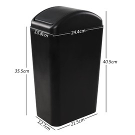 Ortodayes 14 L Swing Lid Trash Can, Plastic Waste Bin with Lid Pack of 1