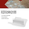 10 Pack Carbide End Milling Engraving Bits, 1/8 inch Shank