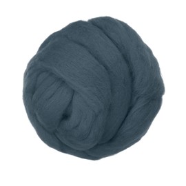 PATIKIL Wool Roving Yarn, 80G/2.82OZ Soft Felting Wool Pure Chunky Roving Yarn Bulk for Needle Felting Knitting Blanket Spinning Weaving DIY Craft, Gray Blue