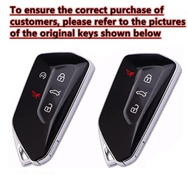 EJOAOJE Smart Key Protective Shell for Volkswagen Key Fob Cover with Keychain Fits for VW ID 4 Atlas MK8 GTI Golf R Atlas Cross Sport Remote Key Vehicle Accessories