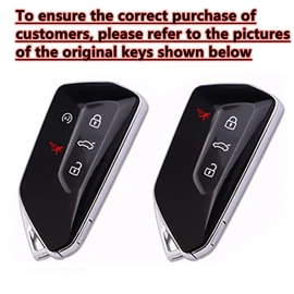 EJOAOJE Smart Key Protective Shell for Volkswagen Key Fob Cover with Keychain Fits for VW ID 4 Atlas MK8 GTI Golf R Atlas Cross Sport Remote Key Vehicle Accessories