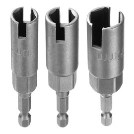 HARFINGTON 3pcs Hex Nut Driver Drill Bit Set 10mm 12mm 15mm 6-Points Socket 1/4" Hex Shank Nut Setter CR-V Steel Quick-Change Nut for Power Drills Impact Drivers