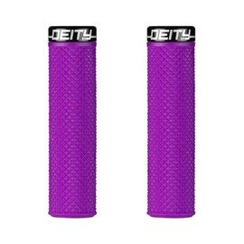 Deity Purple Bicycle Handlebar Grips (2 Pack, Foam)
