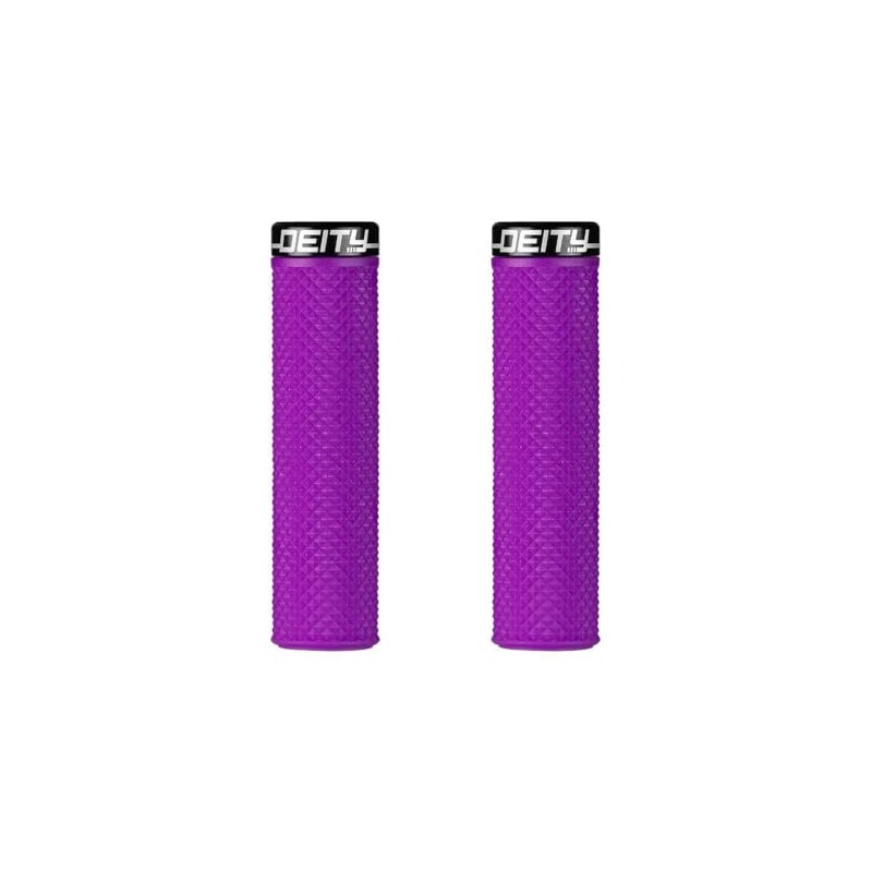 Deity Purple Bicycle Handlebar Grips (2 Pack, Foam)