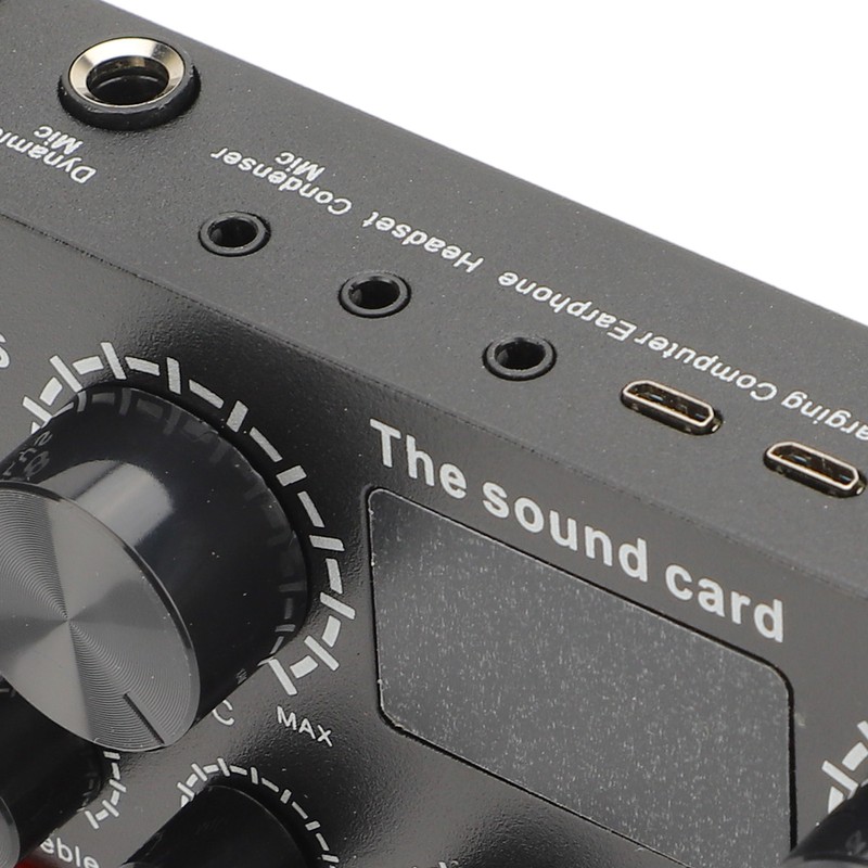 Live Sound Card with Built in Microphone Clear Recording Portable