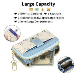 GAEKEAO Small Coin Purse Women Zip Coin Pouch Purses Soft Leather Womens Mini Change Purse Credit Card Holder