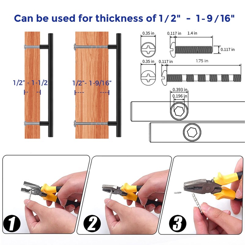 Ravinte 18 Pack 7-1/2 Inch Cabinet Handles Matte Black Stainless