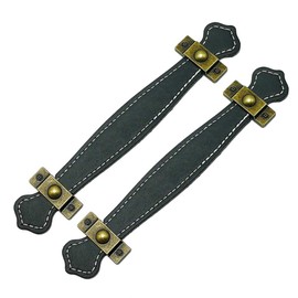 SUPVOX 2pcs Leather Drawer Pulls Vintage Practical Suitcase Handles Leather Pull Handles for Drawer Cabinet Door Black
