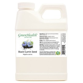 GreenHealth Black Cumin Carrier Oil – 16 fl oz (473 ml) Plastic Jug w/Cap – 100% Pure Carrier Oil