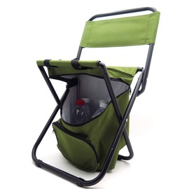 XKMT- Backrest Fishing Chair PVC Water Resistant Portable Folding With Ice Thermos Bag
