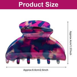 6 Pieces Medium Hair Claw Clips for Thin Hair 2.6 Inch Tortoise Shell Hair Clip Banana Clips Jaw Clips French Style Barrettes hair Clip Accessories for Women Girls(Classic Patterns)