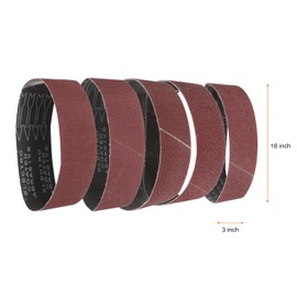 sourcing map 10pcs 3 x 18" Sanding Belts 2pcs Each of 40/60/80/100/120 Grit Aluminium Oxide Flush Joint Belt Sander Paper for Metal Woodworking Automotive Repair