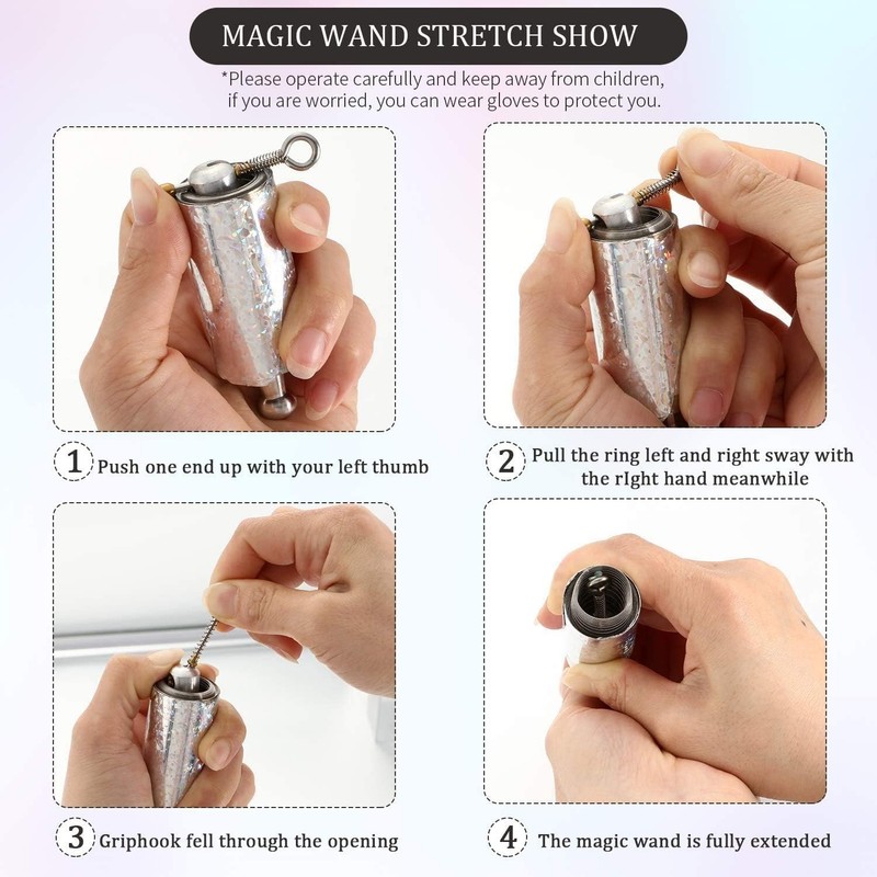 ACECYFLYF Metal Magic Wand Funny Telescopic Props Portable Martial Arts