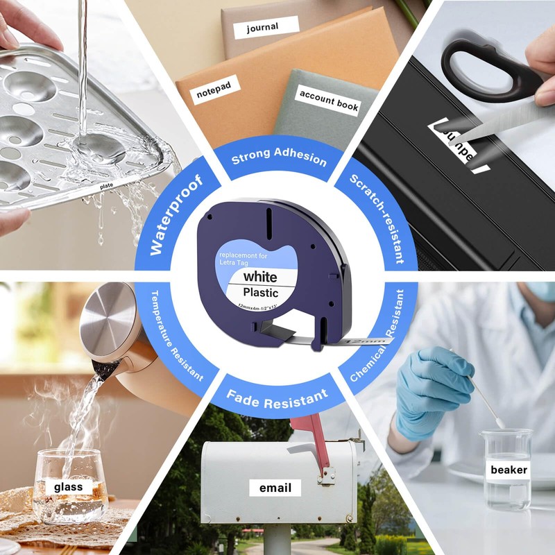 91330 Label Maker Refills Compatible with Dymo LetraTag White Paper