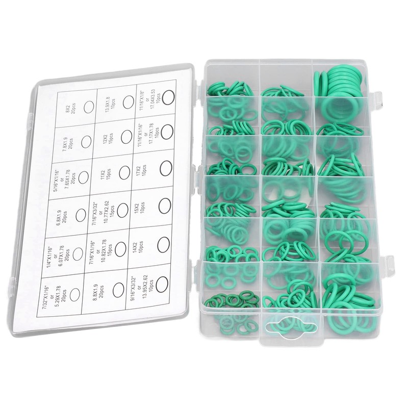 270Pcs Green O Ring Kit, Sealing O Ring Assorted Kit,