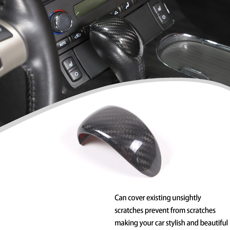 Lcojicep Real Carbon Fiber Car Gear Shift Knob Cover Compatible