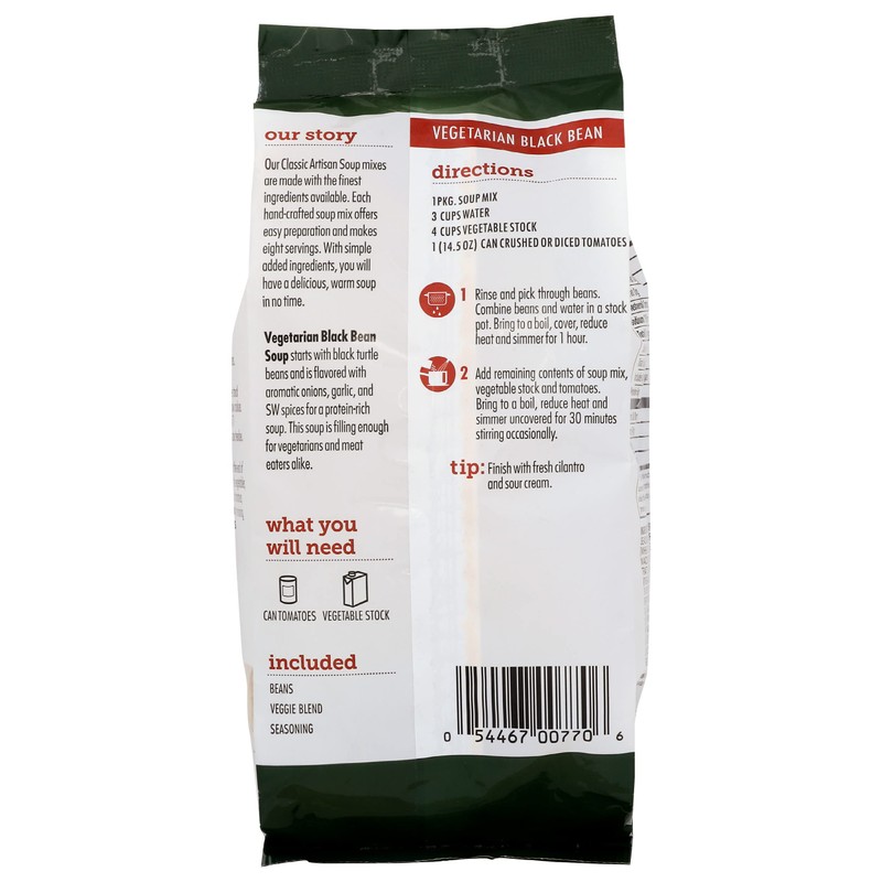 Canterbury Naturals Artisan Soup Mix, Vegetarian Black Bean Soup Mix,