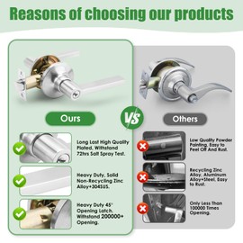 ANNFUZ 3Pack [Keyed Alike] Entrance Door Levers,Exterior Interior Keyed Door Handles with Lock and Same Keys Reversible for Right Left Handed Doors,Perfect for Office,Front Door,Bedroom