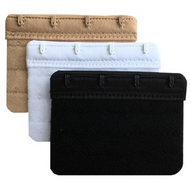 Chanie Women Pack of 3 Soft Comfortable 4 Hooks Bra Extender,5.8cm x 7.6cm