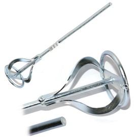 Kleiner Farbmischer für Bohrmaschinen, 60 x 320 mm, Sechskant-Schaft Ø 6 mm, Rührstab aus Stahl zum Mischen von Farbe, Lack, Putz, Mörtel und anderen Flüssigkeiten