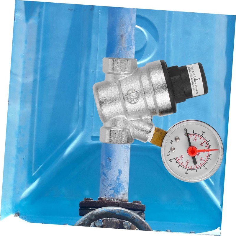 Operitacx Einstellbarer Wasserdruckregler Messing Für Wohnmobile Kompakter Druckminderer Mit Manometer