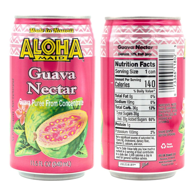 Aloha Maid Drinks, Guava Variety, 4 Cans per Flavor, Total