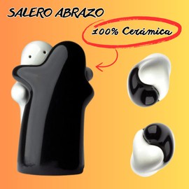 Embrace Kitchen Salt Shakers, Ceramic Table Salt Shakers Set Black and White Ghost Shape Salt and Pepper Shakers Suitable for Salt and Sugar Shakers Kitchen