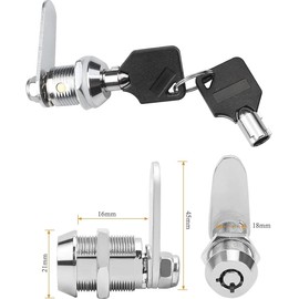 Thread Lock 16mm Tubular Cam Lock, 5/8" Single Cylinder Door Locks with Keys, Ideal for Mailboxes, Cabinets, Drawers & Cupboards, Durable & Secure Thread Locks Solution (1, 16mm)