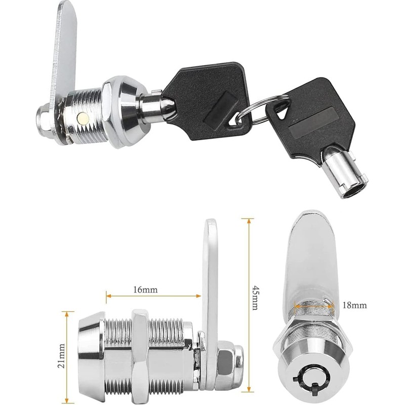 Thread Lock 16mm Tubular Cam Lock, 5/8" Single Cylinder Door