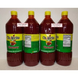 El Chilerito Chamoy Mexican Hot Sauce 33.8fl oz 1L (4 Bottles) New
