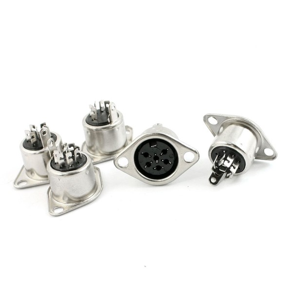 uxcell DIN Round Connector DIN Socket Panel Mount Twist Lock