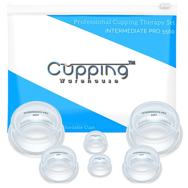 Cupping Warehouse Beginner Supreme 6 Intermediate Pro 5560 Soft Beginner & Intermediate Silicone Cupping Therapy Set- Clinic & Home Use Cellulite, Muscle Pain, Cupping Set Massage Therapy Cups-