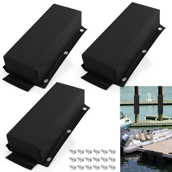 VEITHI Dock Bumper Black,Dock Bumper Guard with Screws,Boat Dock Bumper
