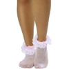 ToBeInStyle Women’s Retro Inspired Fishnet Anklet Socks w/Ruffle Lace Trim