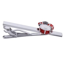 Jonwo Drum Kits Men Cufflinks and Tie Clip Set Silver Tone Regular Necktie Tie Bar Clip Cuff Links for Music Fans (Drum Kit Cufflinks & Tie Clip Set)