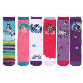 Color City Baby Knee High Socks Animal Warm Cotton Kids Toddler Boys Girls Boot Socks 1-6 Years (6 Pairs Unicorn)