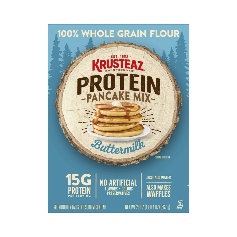 Krusteaz Protein Pancake Mix, Buttermilk Pancake Mix, 100% Whole Grain