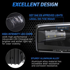 Z-OFFROAD New LED Fog Lights Bumper Driving Lamps for 2007-2014 Silverado 2007-2015 Suburban Tahoe 2007-2013 Avalanche GMC Yukon Pick Up Truck - Black