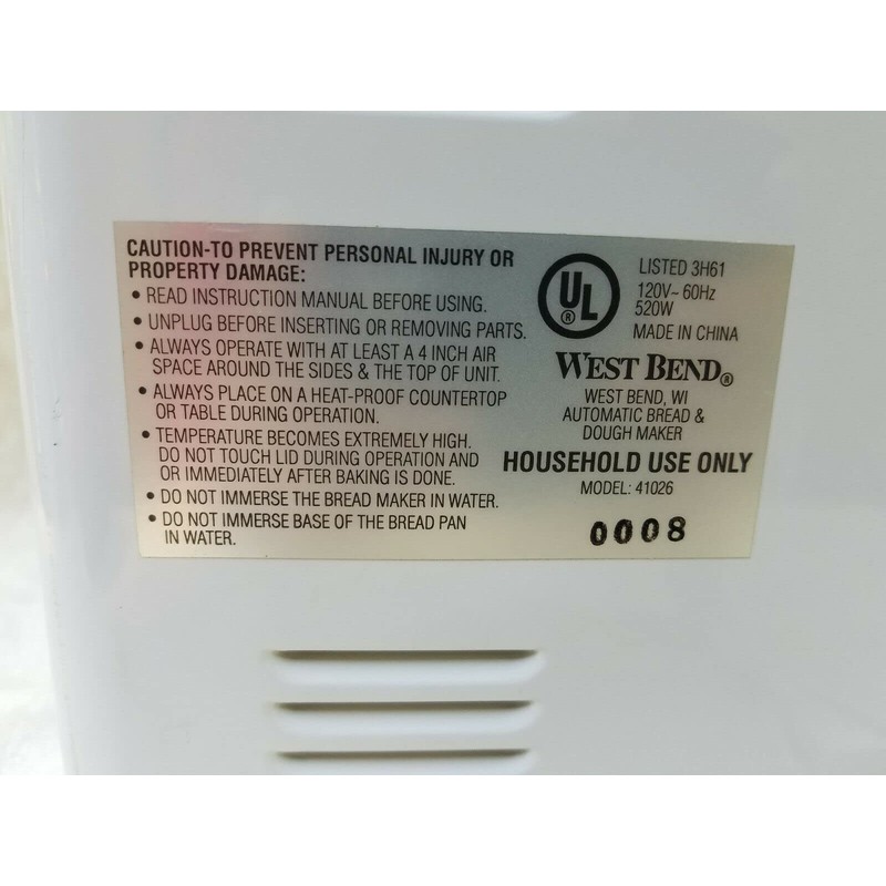 Belt for West Bend Bread Maker Model 41026