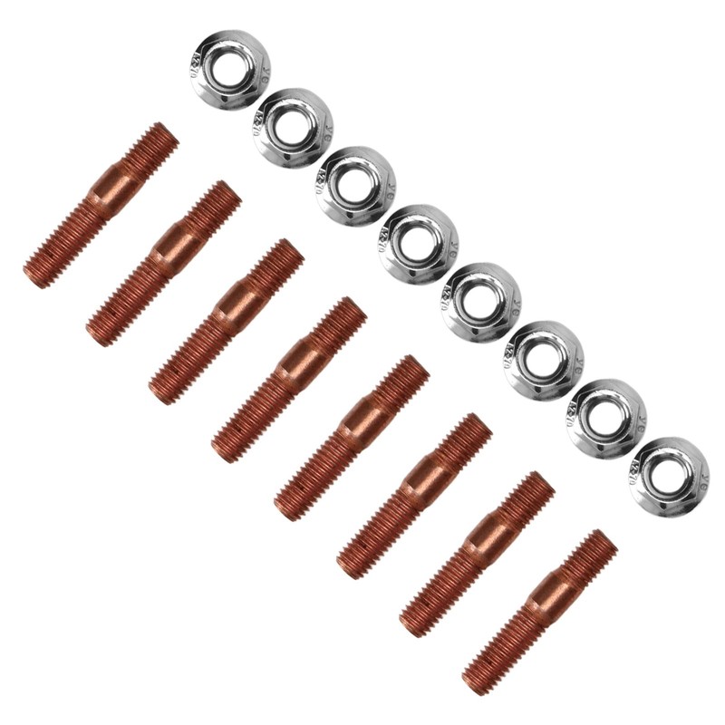 8 Pcs M8 1.25 Threaded Turbo Studs Kit 8mm Metal