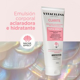 Clarite Emulsión Aclaradora 200 ml – Con 3% Niacinamida, Vitamina C y Agua de Regaliz – Reduce Manchas e Hiperpigmentación – Triple Efecto Iluminador