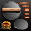 Pisol Smash Burger Press, Pre-Seasoned Cast Iron Hamburger Smasher, 2