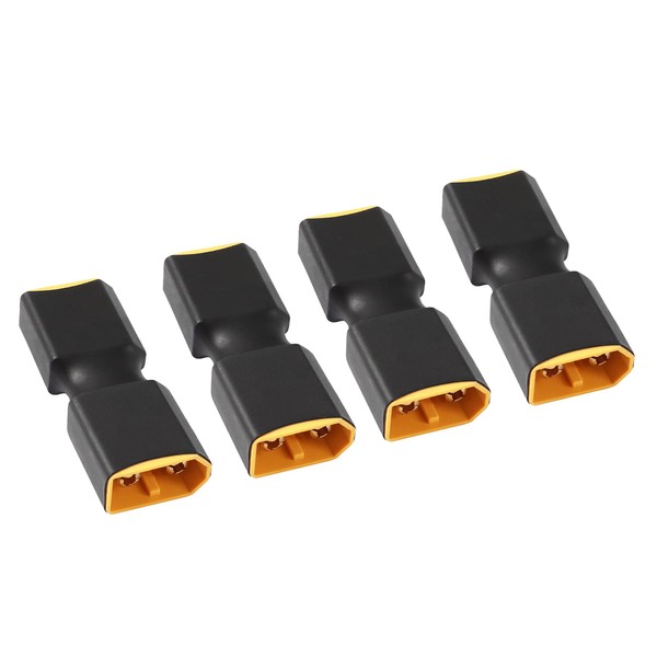 RIIEYOCA XT60 Male to Male Connector no Wire Adapter,XT60 Connector Adapter for RC FPV Car Plane Drone LiPo Battery etc XT60 Port Conversion(4 Pack)