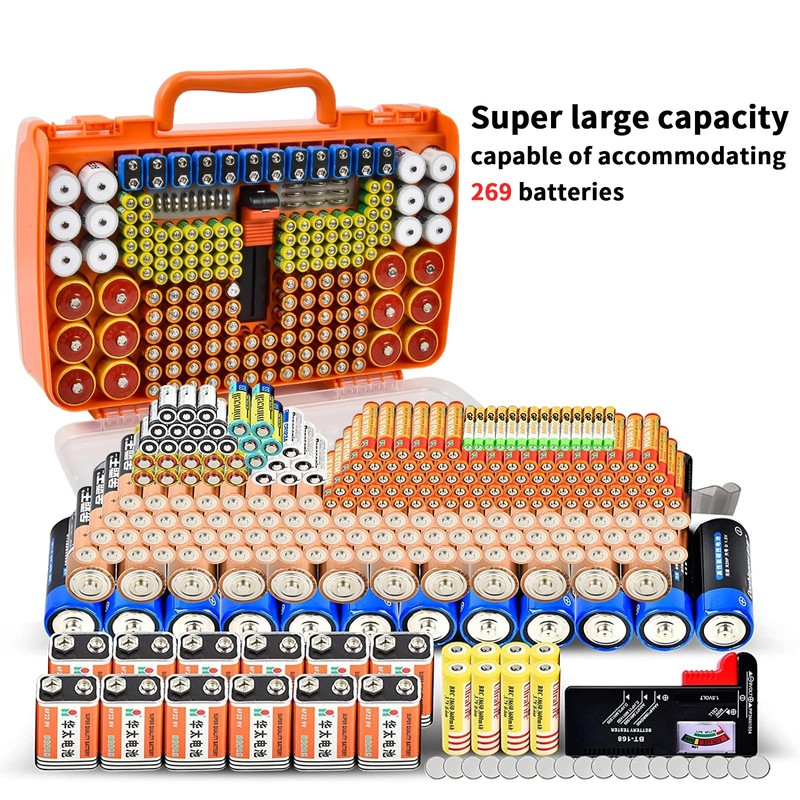 Aptbyte Battery Organizer Storage Holder Box Case with Tester- 269